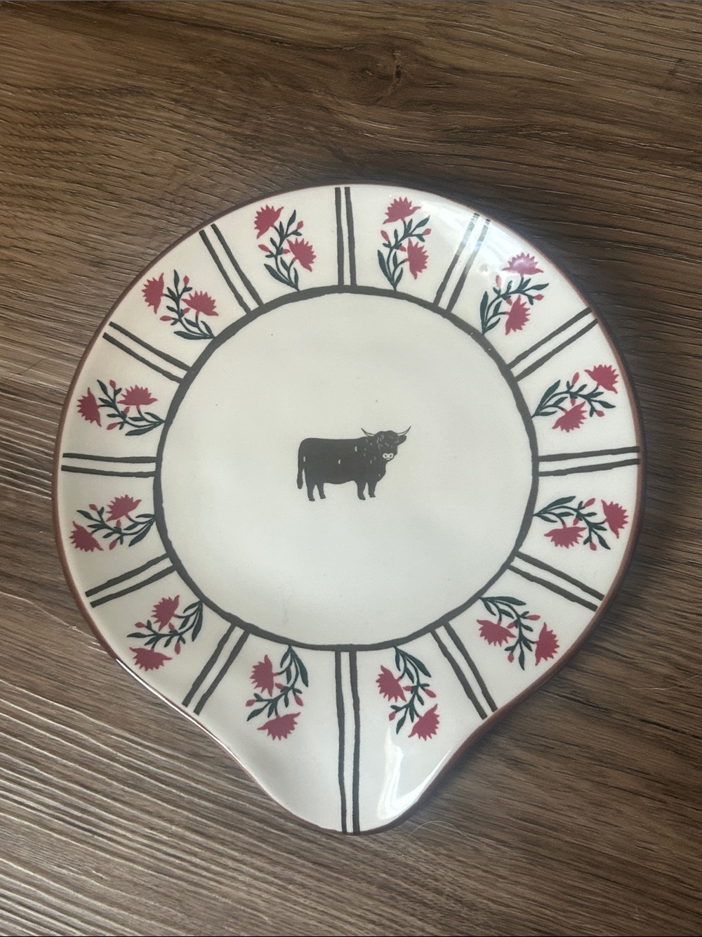 Anthropologie Home Cow Floral Millie Spoon Rest